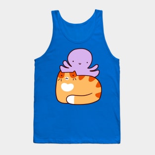 Orange Tabby and Octopus Tank Top